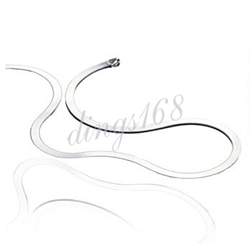 Designer Inspired 18K White Gold Filled 18″ 2 mm Thin Flat Snake Chain Necklace
