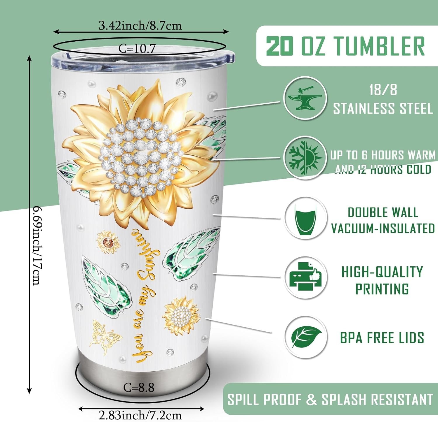 Elegant 20oz Insulated Tumbler – Perfect Gift for Daughters on Any Occasion