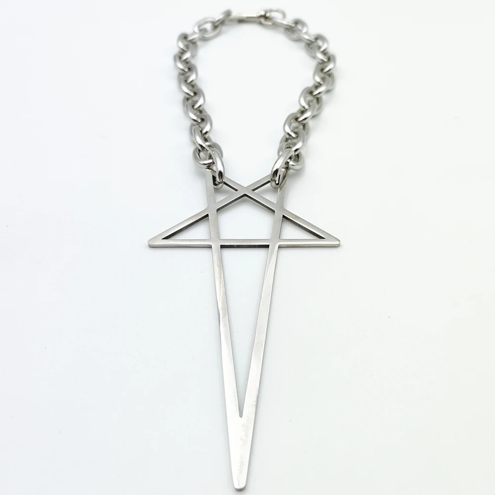 Punk Hip Hop Trend Chain Choker Y2K Fashion Unisex Adult Gothic Star Charms Pend