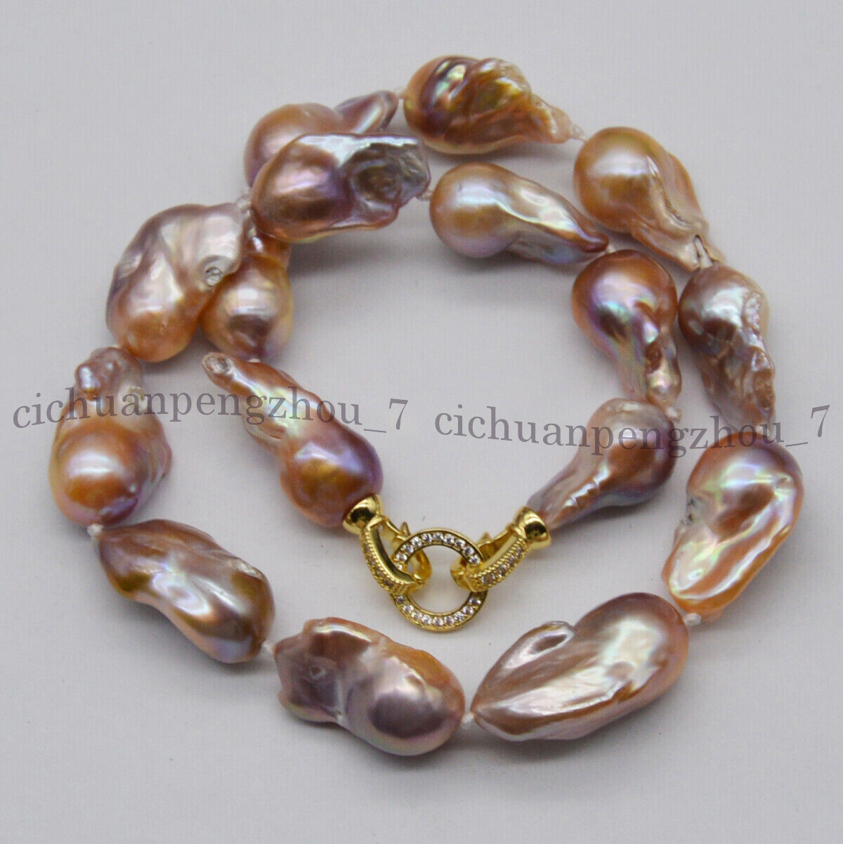 Huge 15-25mm Natural Pink Purple South Sea Keshi Baroque Pearl Necklace 18”