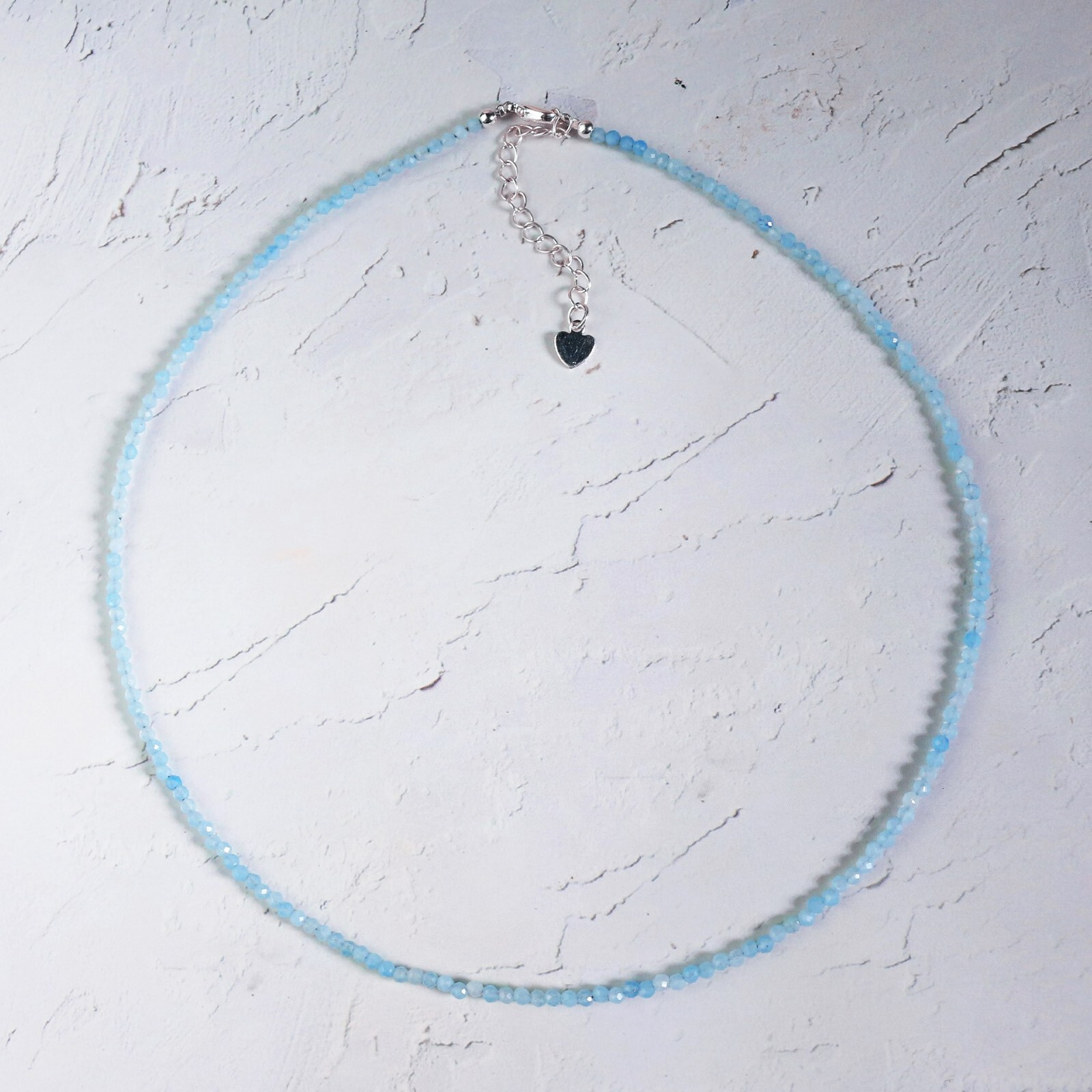 Aquamarine Choker Delicate Stone Beads Necklace Aquamarine Crystal Choker