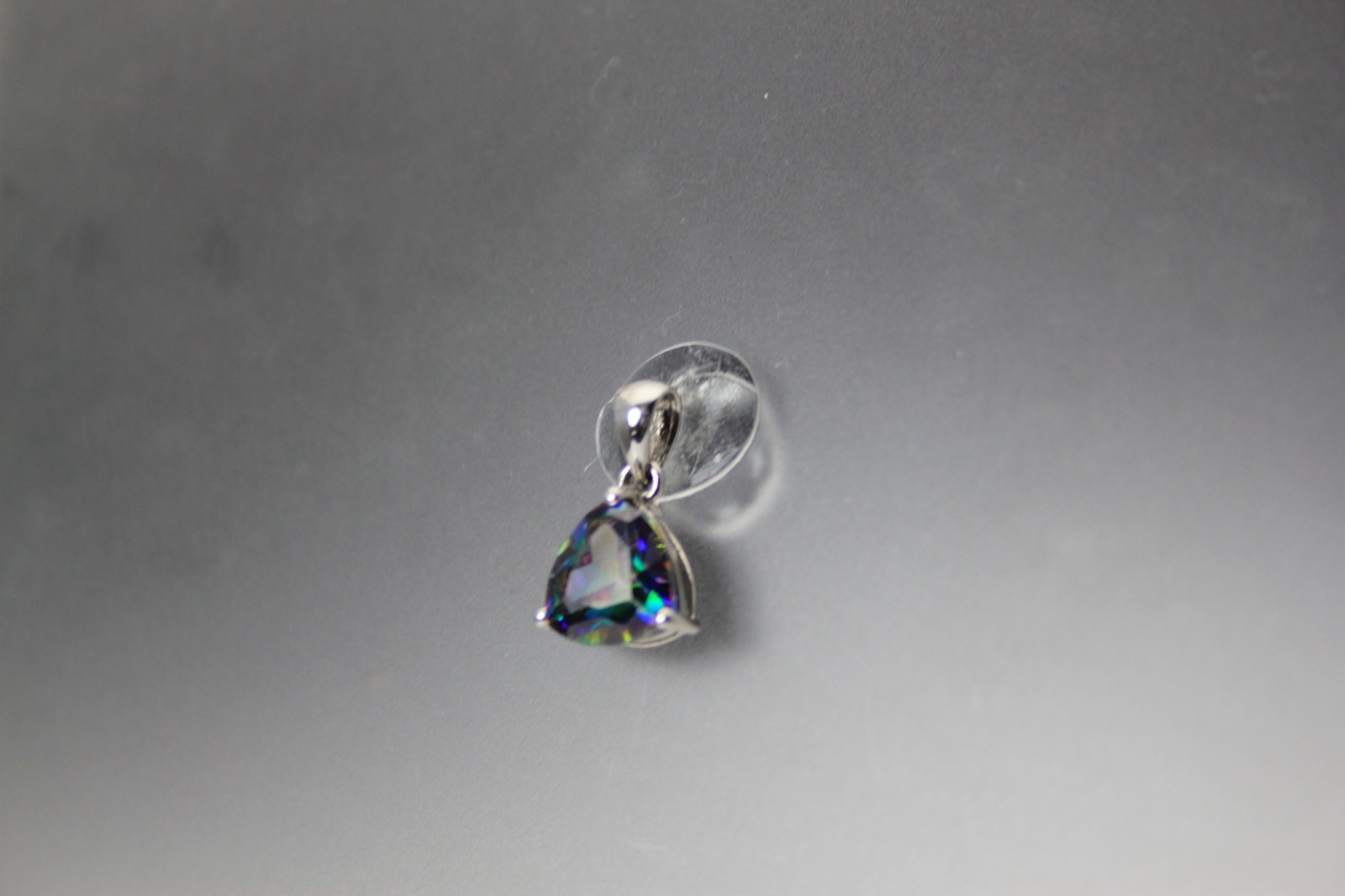 Sterling Silver 925 Small Trillion Mystic Topaz Pendant 1.5 Grams (PEN10373)