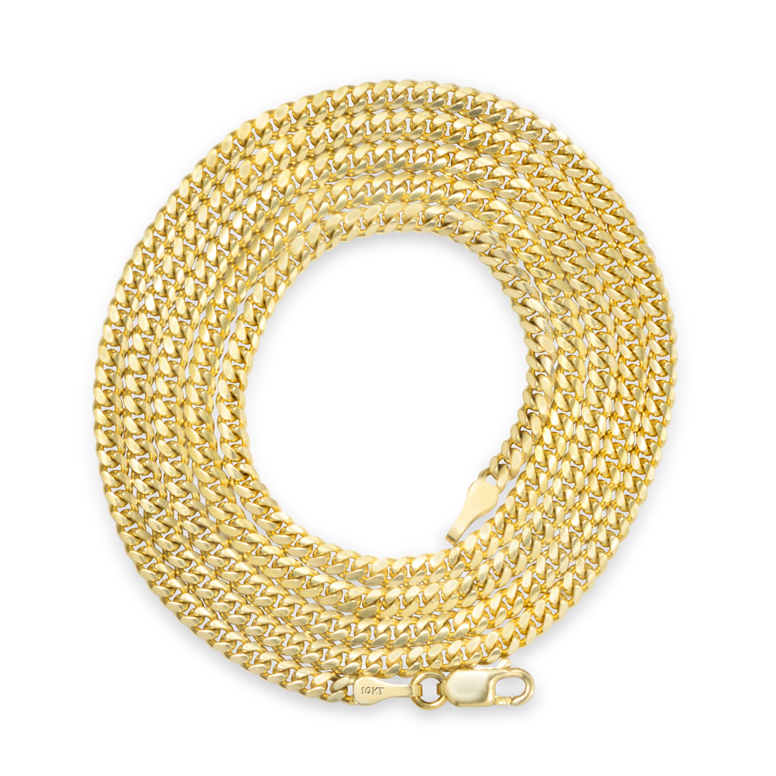 10K Yellow Gold Solid 2.7mm Miami Cuban Link Chain Necklace Lobster Clasp 20″