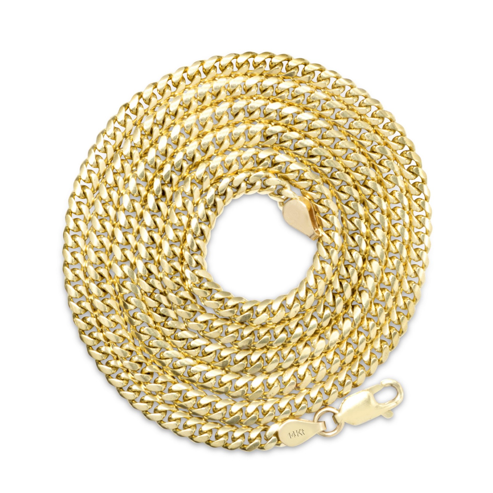 14K Yellow Gold Solid 3.5mm Miami Cuban Link Chain Bracelet Mens Womens 7″ 8″ 9″