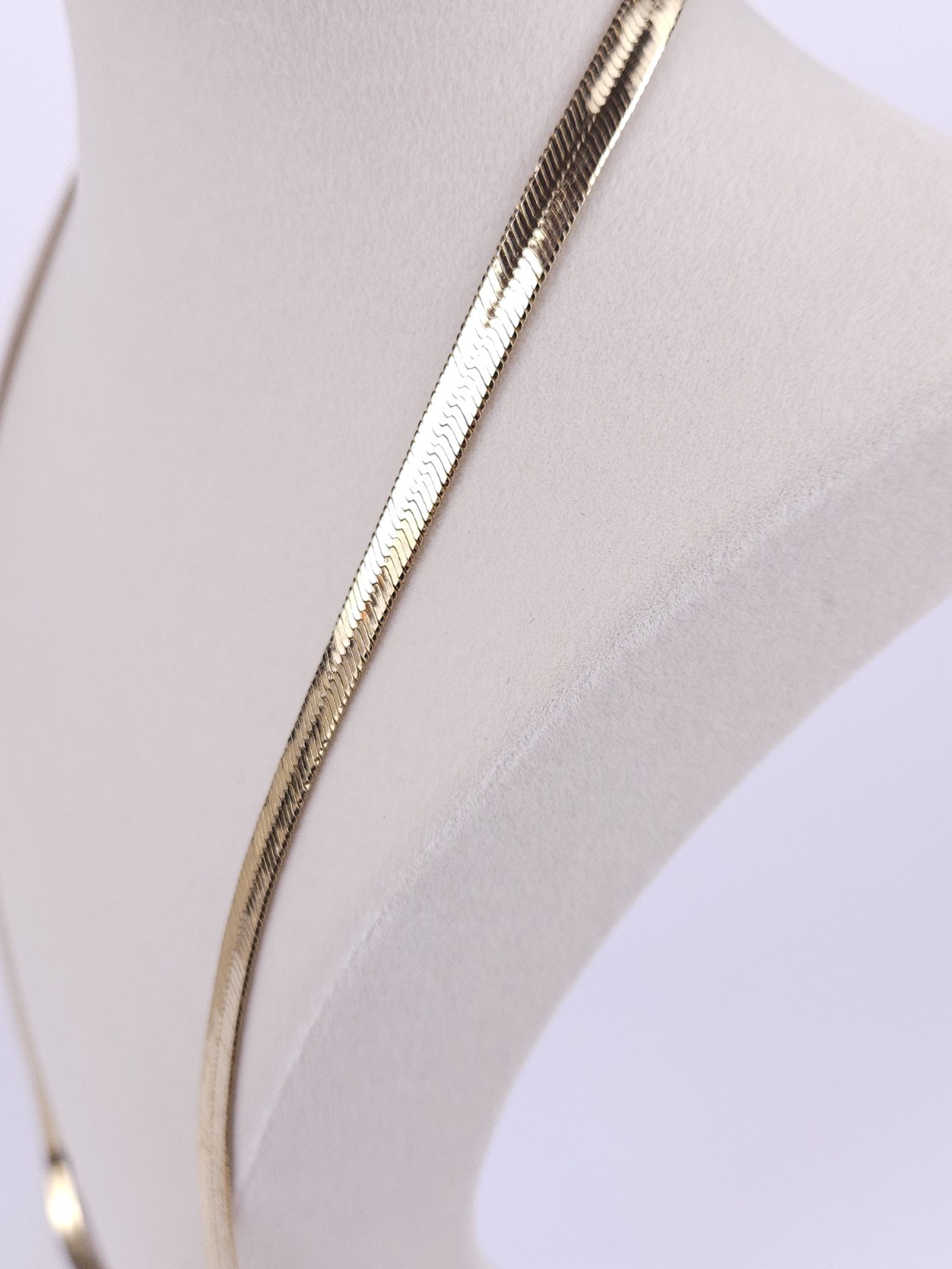 Goldtone 5.6mm Flat Herringbone 30″ Chain Necklace