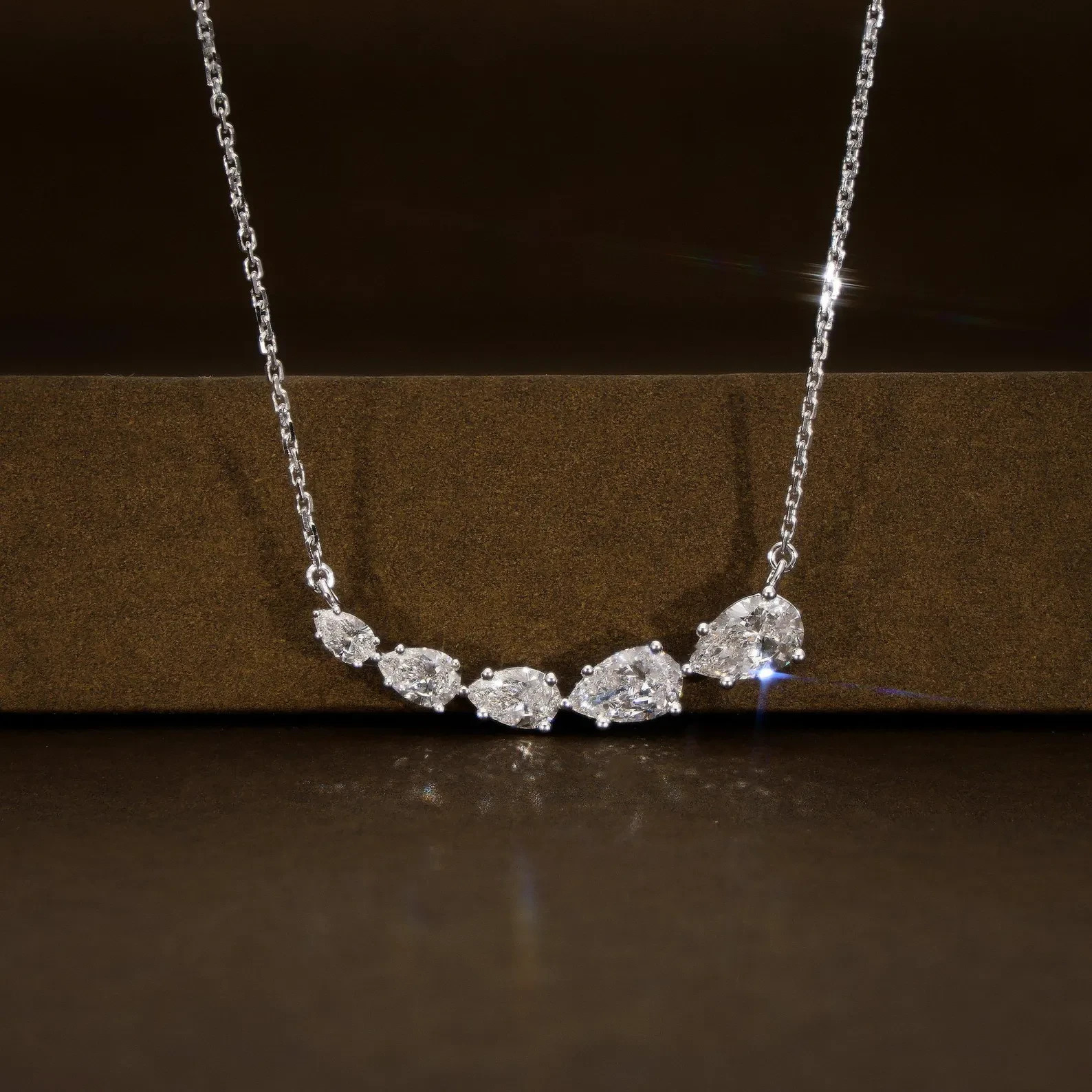 3ct Pear Cut Simulated Diamond Amulet Solitary Pendant 925 White Sterling Silver