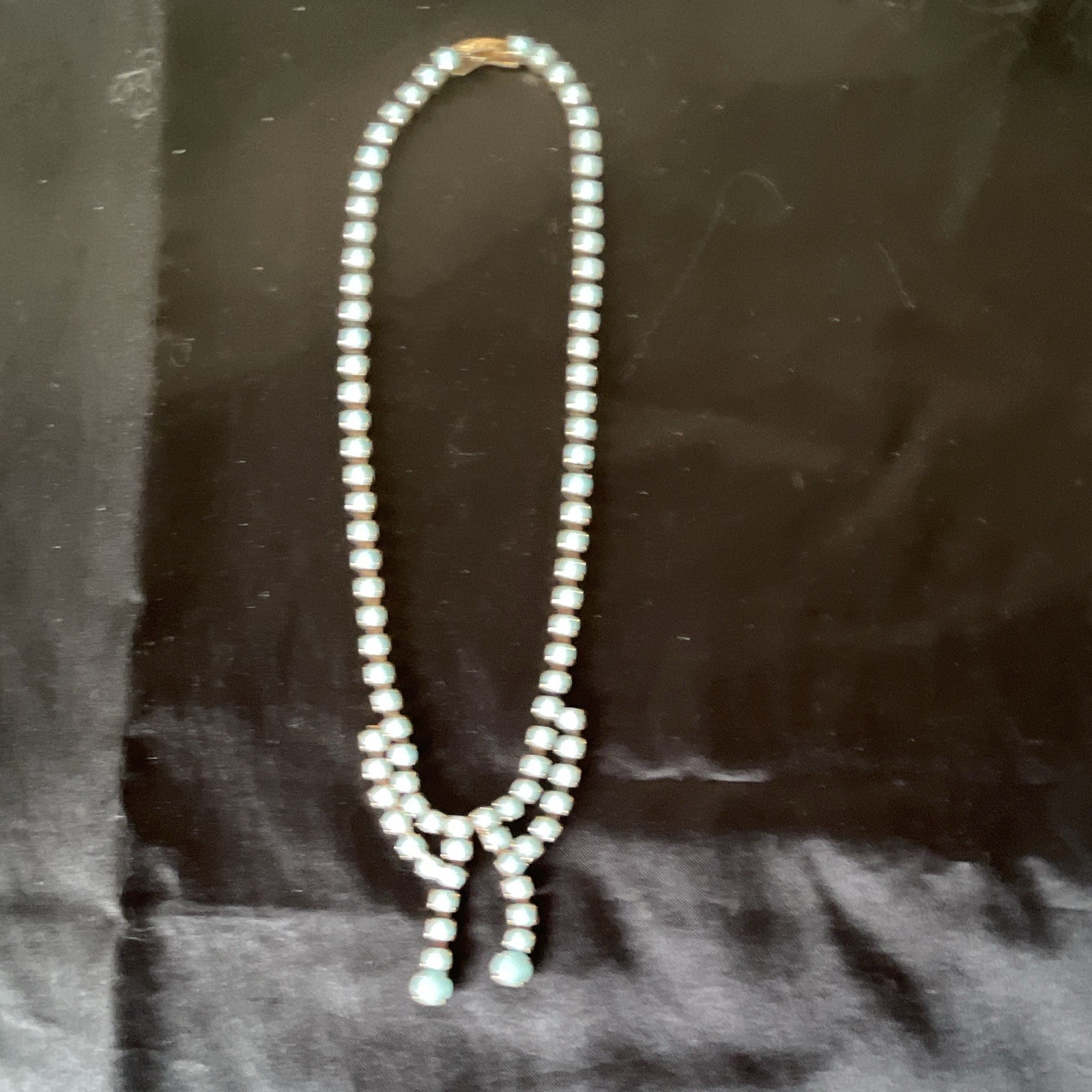 Vintage Necklace Double Strand Ball/Bead Chain Dangle Drops