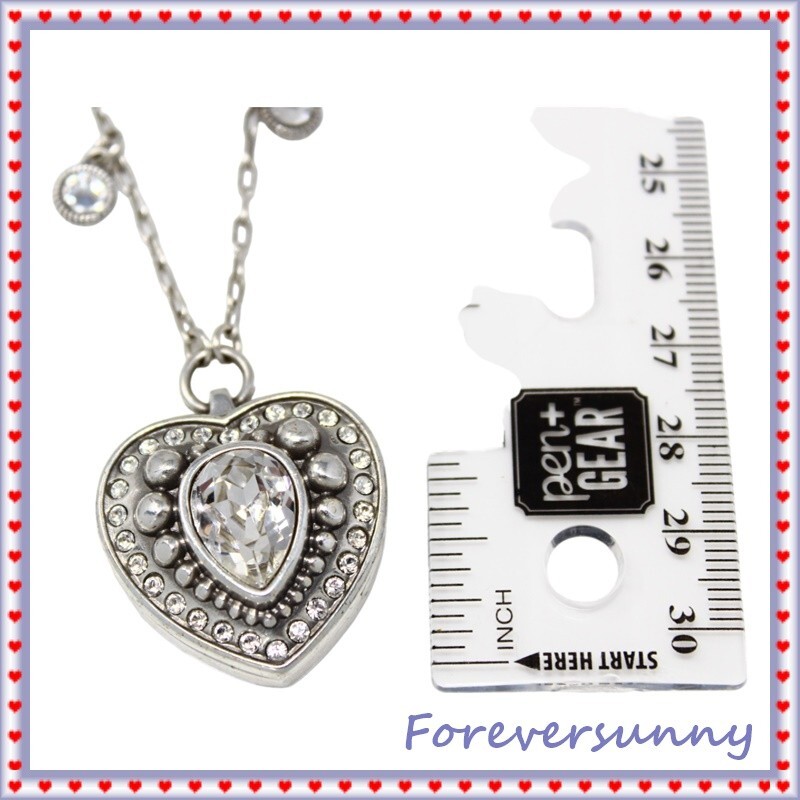 Brighton Shakespeare Crystal Pendant Locket Photo Opens Pendant Necklace