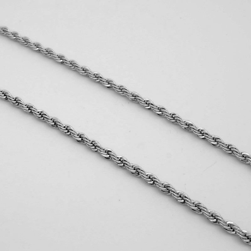 5pcs Wholesale 2.4/3/4mm Stainless Steel Twisted Rope Chain Necklace Men Women
