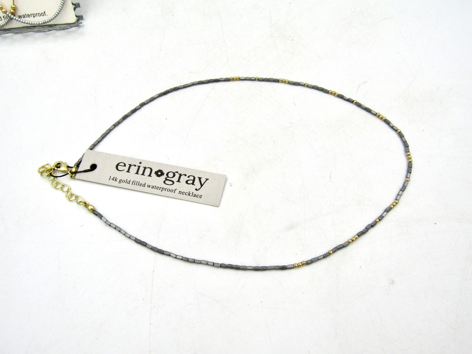 Erin Gray 14K Gold Filled Set of Necklace and Bracelet and Hoop Earrings NEW