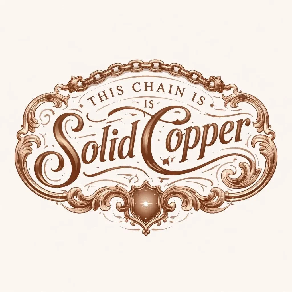 Solid Copper Chain CN677G – 7/16 of an inch wide. Available in 18 to 30 inches.