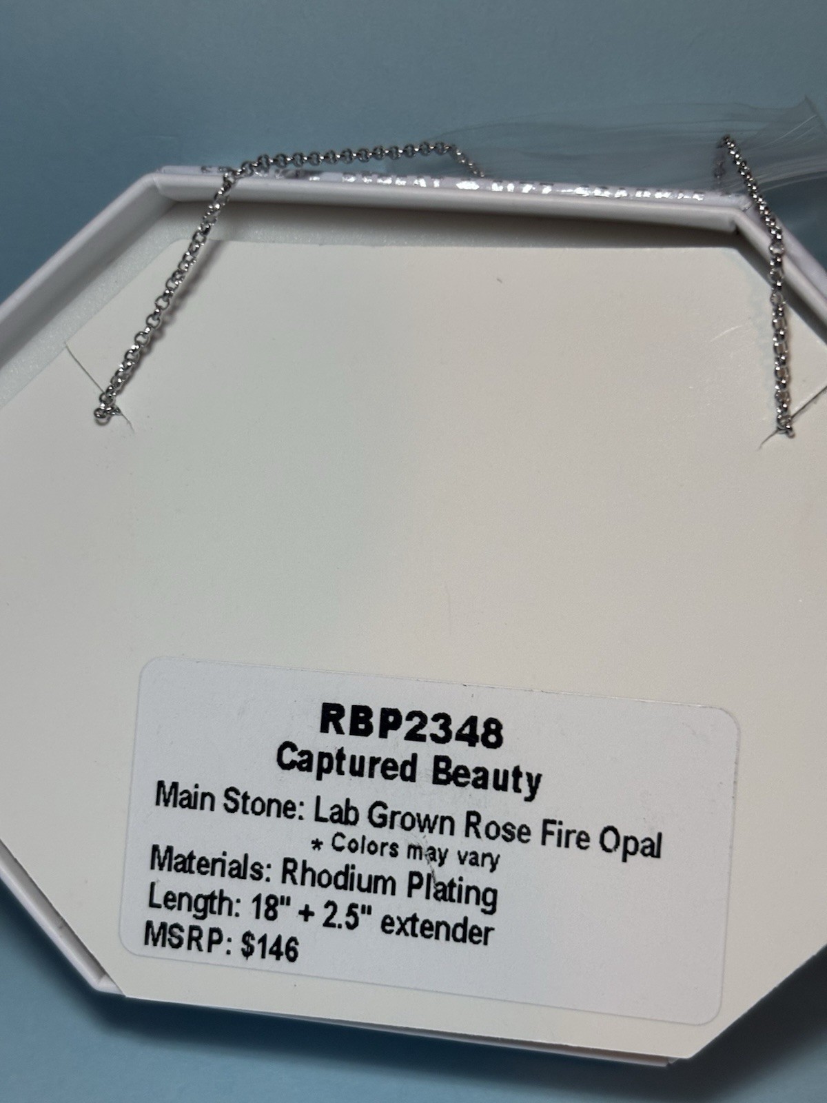 Bomb Party OG Necklace “Captured Beauty” Rose Opal Rhodium