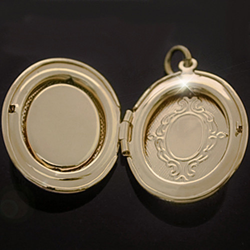 14k GOLD GL Engraved OPENING LOCKET KEEPSAKE Memories Photo Pendant | LIFE GUAR