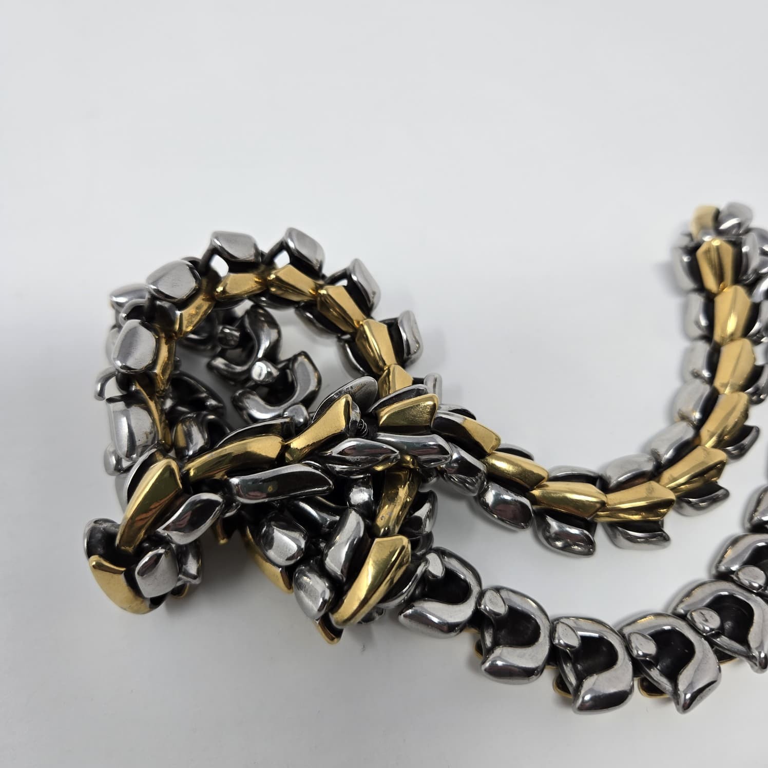 Vikings dragon scale two tone necklace- Approximately 24″(60cm)
