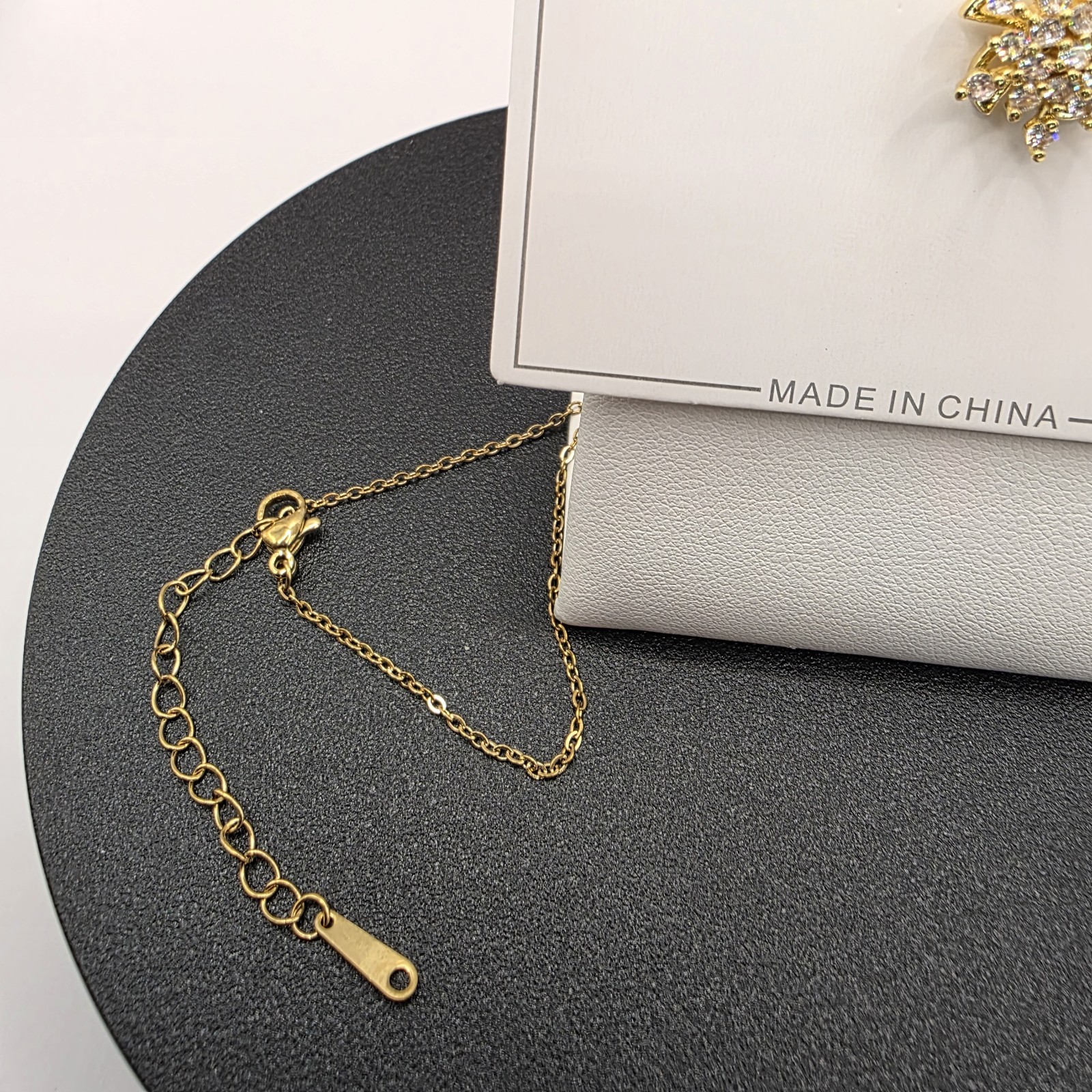 Stainless Steel Copper Plated 16″Necklace w/15mm Cubic Zirconia Motion Snowflake