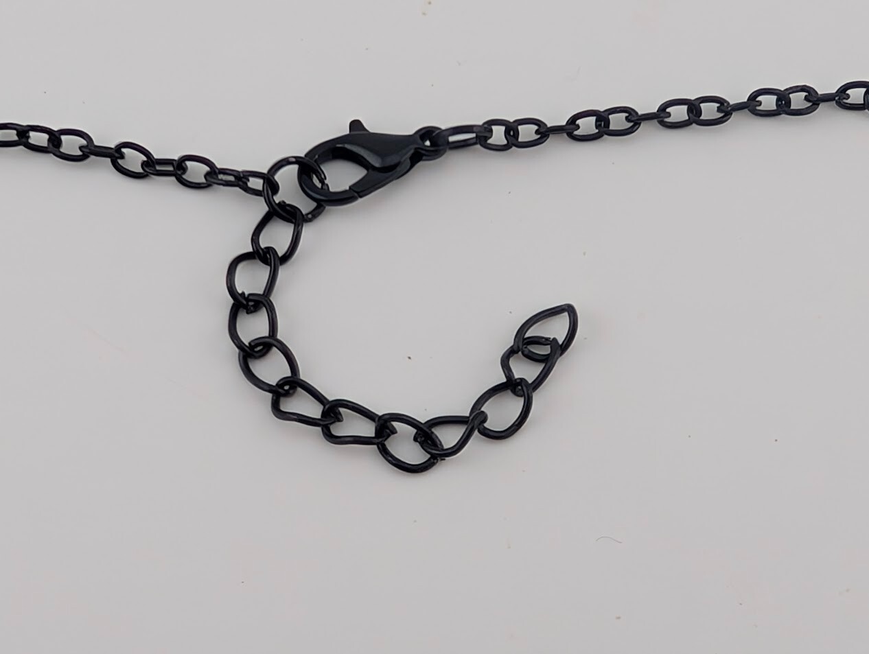 BLACK METAL CRESCENT MOON NECKLACE simple gothic pendant on chain pagan W6