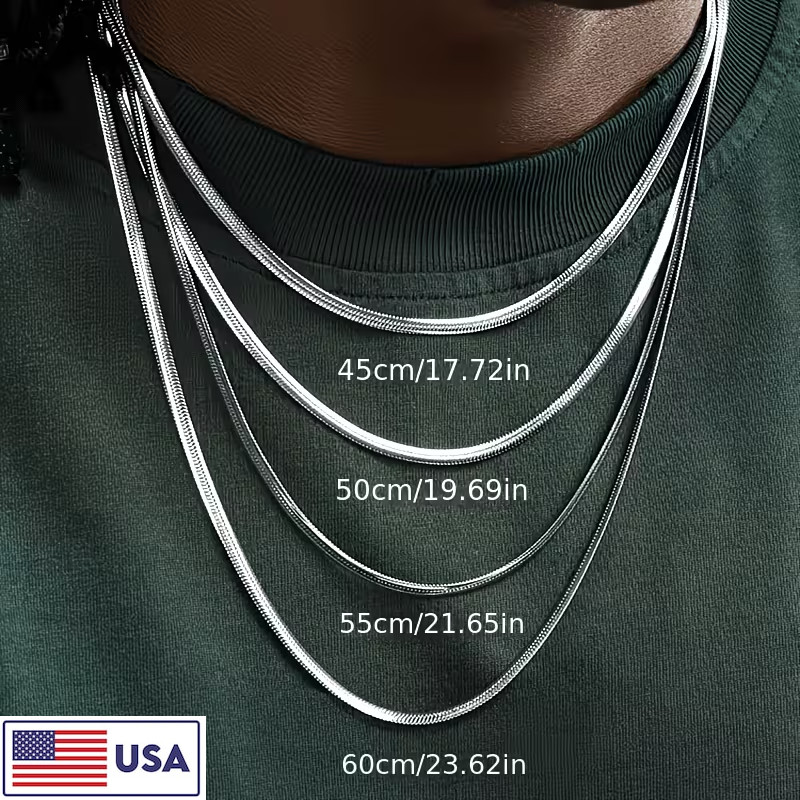 Men Women Stainless Steel Snake Chain Necklace 18-24 Inch Solid Jewelry Gifts