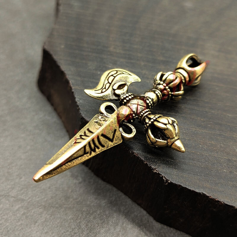 Esoteric Healing Axe, Vajra Pestle, Key Pendant, Brass Pendant