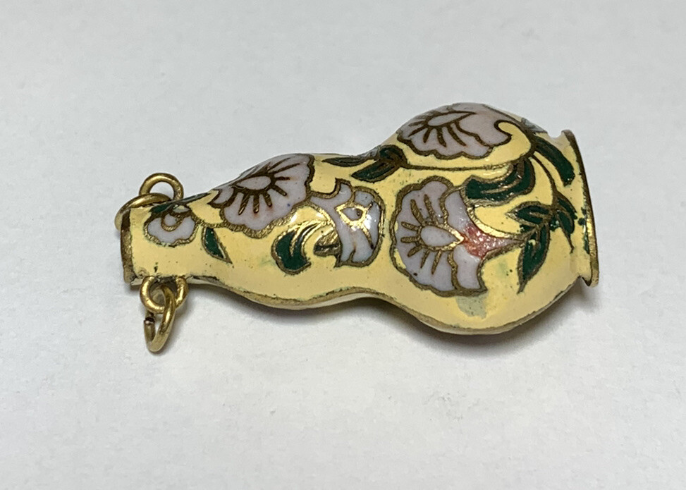 3 Various Enamel Pendants (Heart, Vase, Distelfink Bird) No Chains
