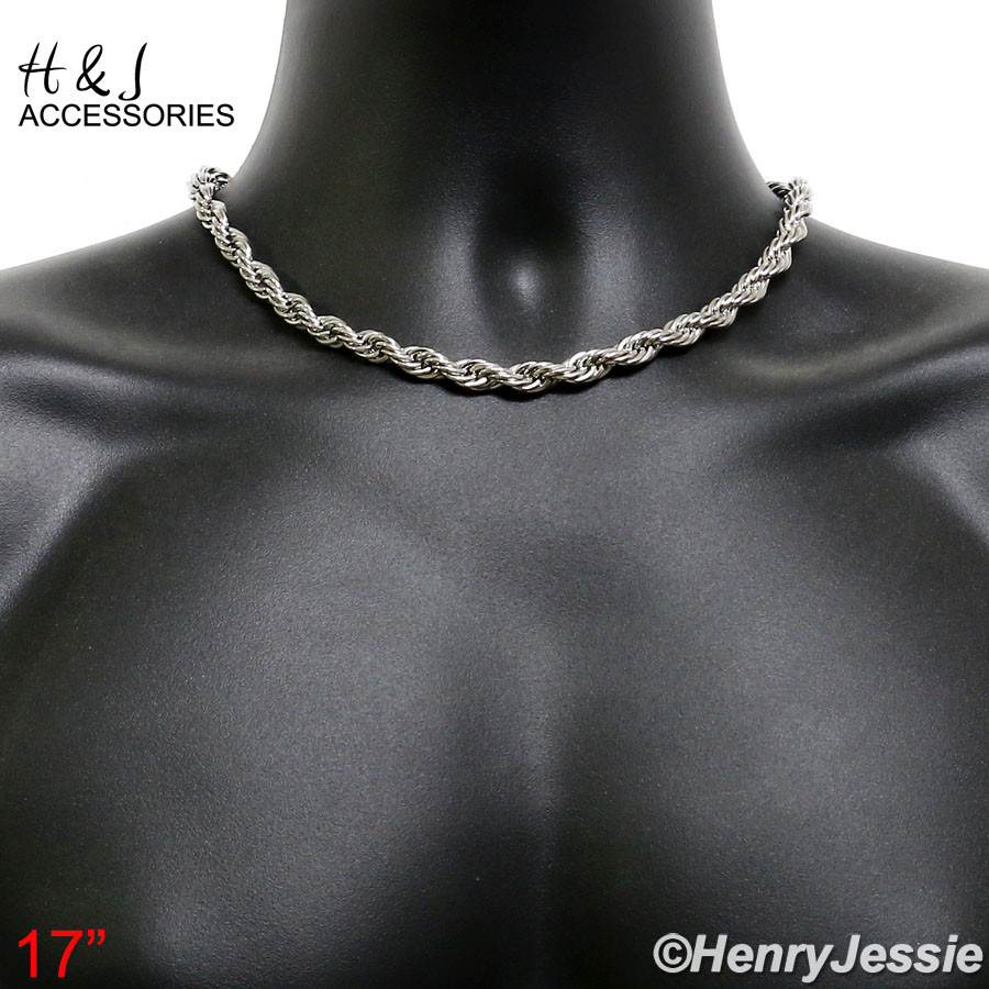 17″20″24″30″MEN’s Stainless Steel WIDE 8mm Silver Rope Chain Necklace*AN149