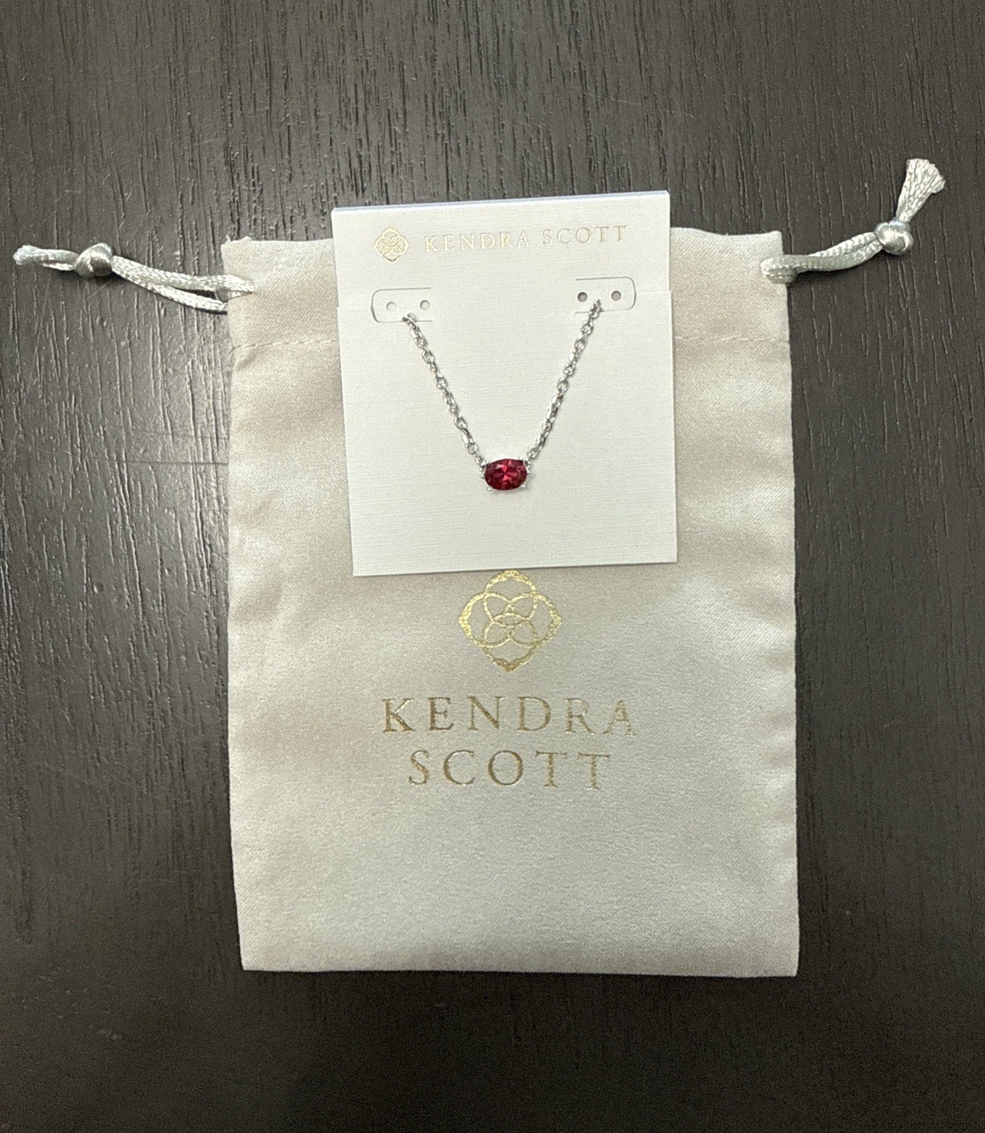 Kendra Scott Cailin Pendant Necklace,Rhodium-Plated,Burgundy