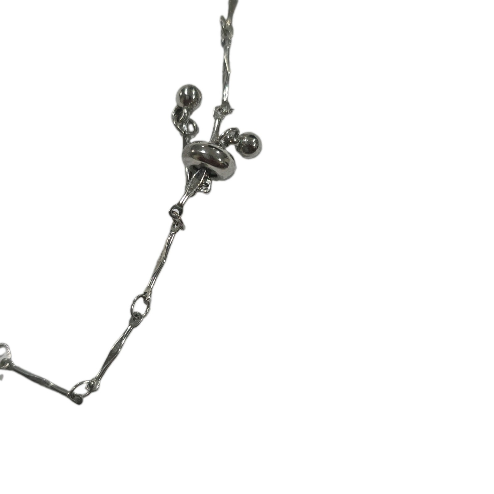 Silver Tone Celestial Star Charm Necklace Clear Crystal Hexagon Pendant Toggle