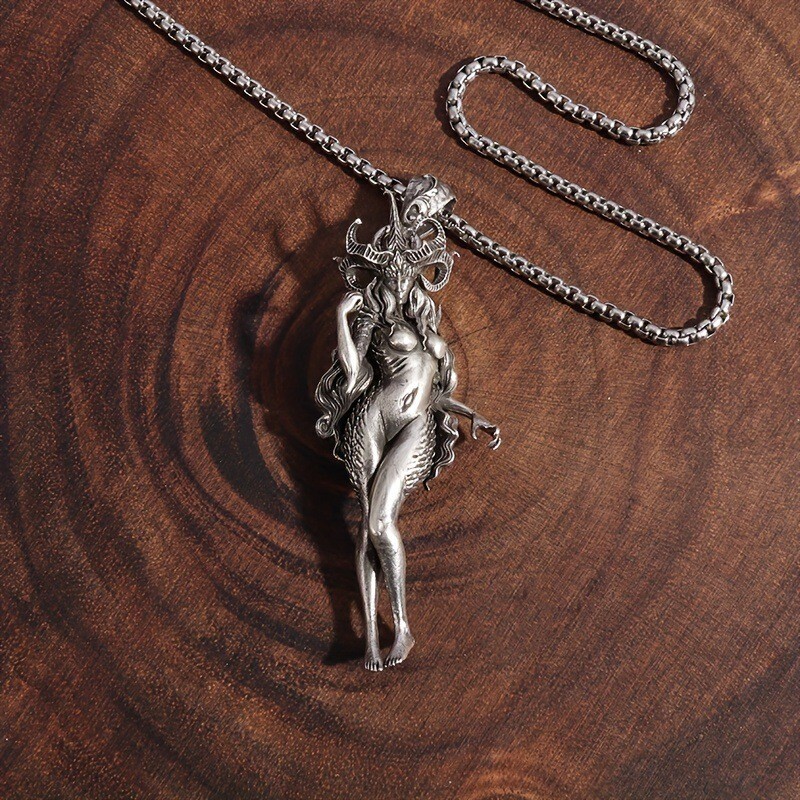 Men’s Stainless Steel Sexy Girl Necklace Pendant Jewelry Hip Hop Fashion gift