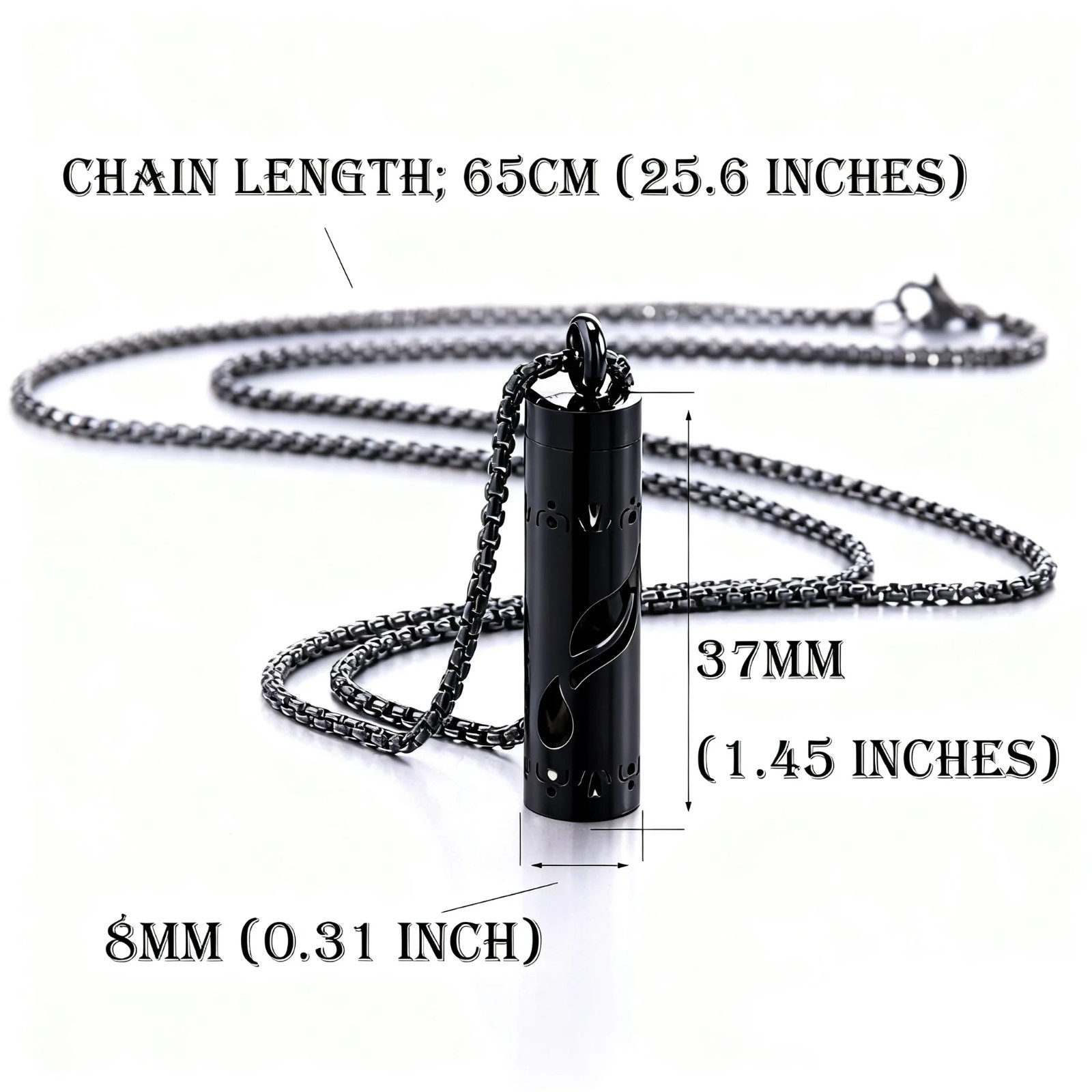 Black or Stainless Steel Aromatherapy Oil Diffuser Pendant