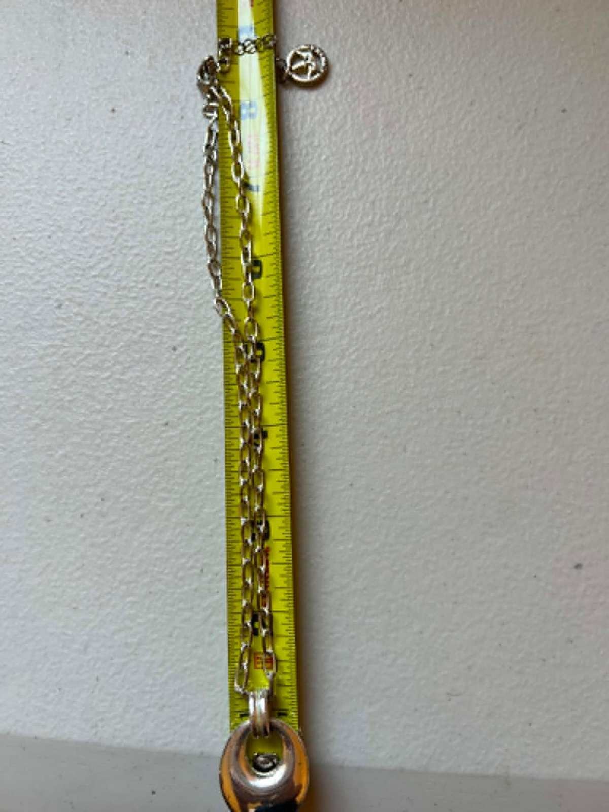 Silver Tone Chain Necklace with Circular Pendant