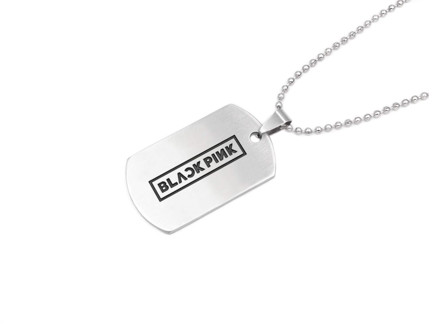 BLACKPINK Jennie Inspired Stainless Steel Dog Tag Necklace KPop Fan Pendant Gift