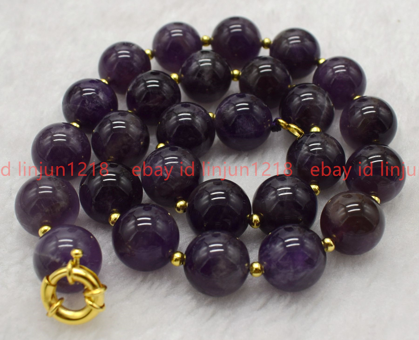 Fashion Wonderful Natural 6/8/10/12mm Amethyst Round Gemstone Necklace 16-36in