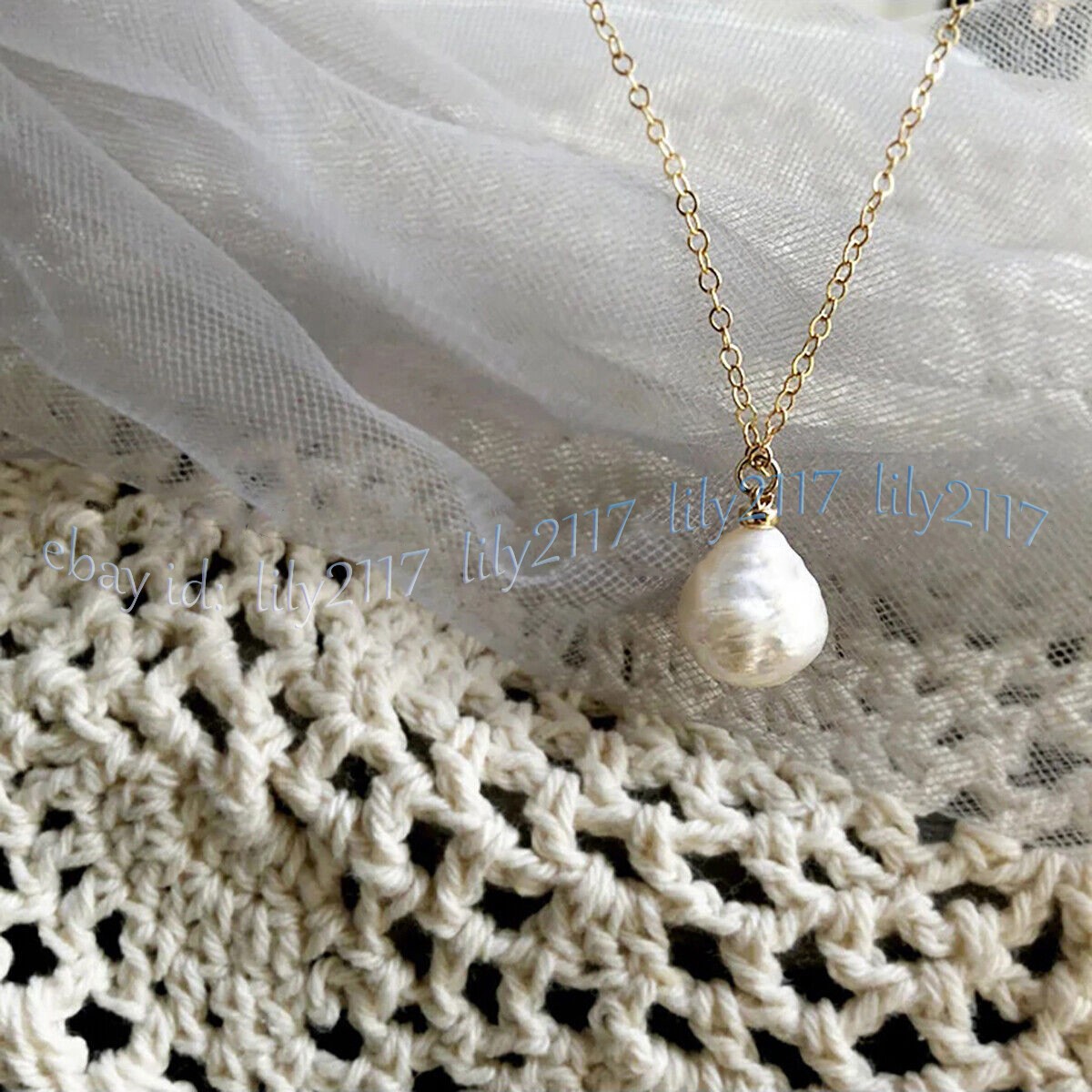 Huge 13-14mm Natural White South Sea Baroque Edison Pearl Pendant Necklace 18″