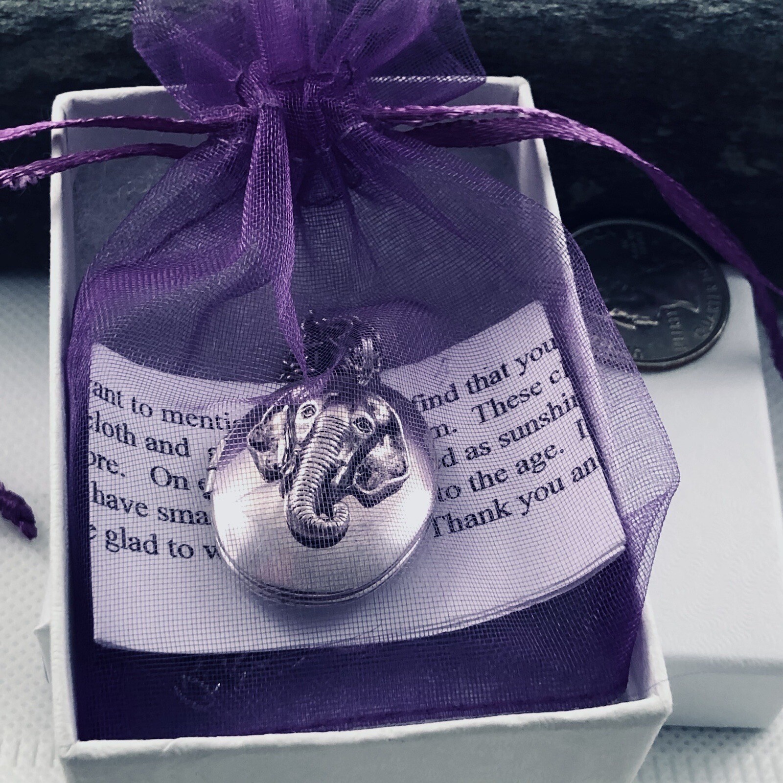 Vintage Elephant Head Locket Necklace, Silver plated Photo Pendant, Pillbox
