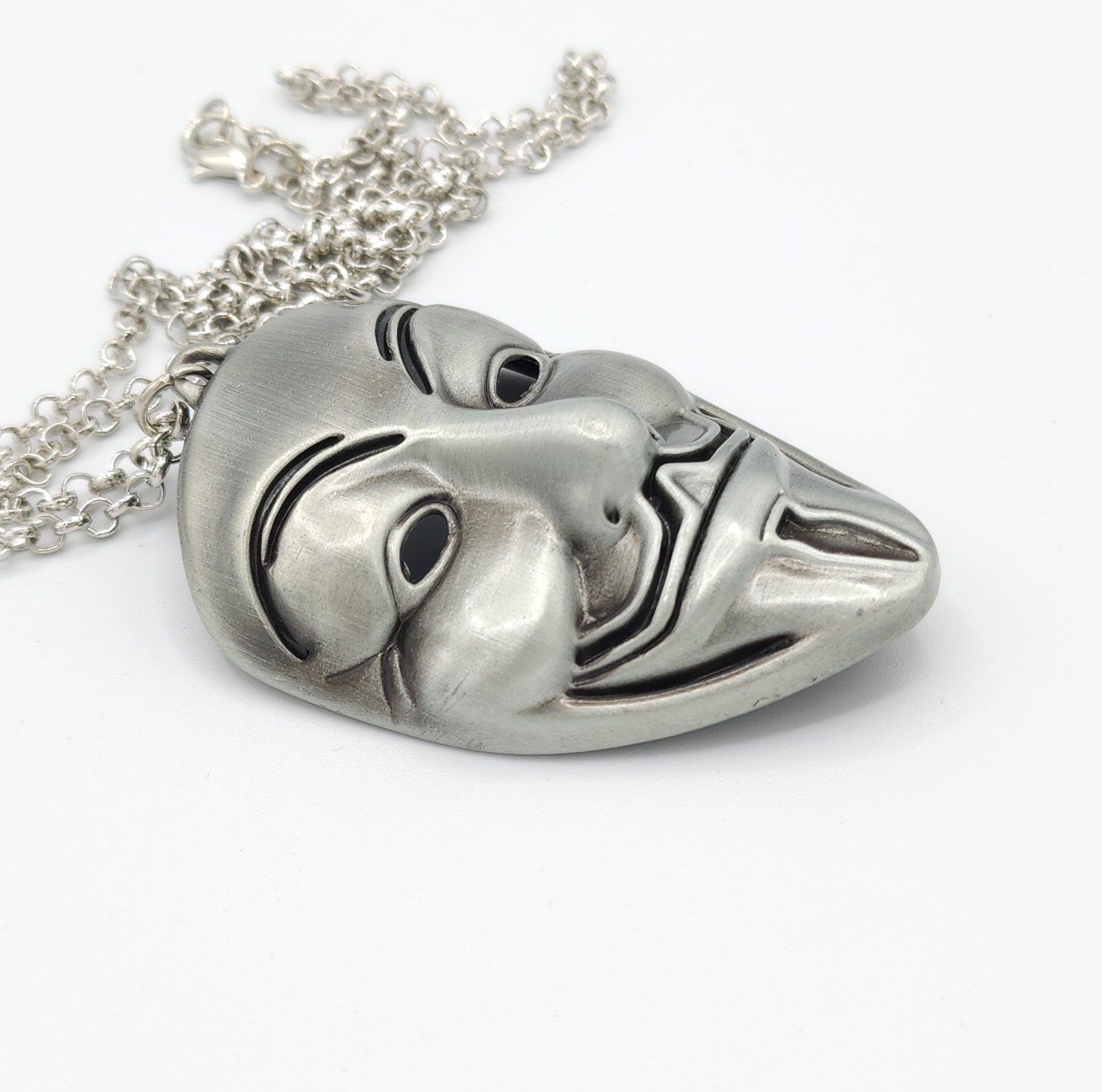 Guy Fawkes Mask SILVER Necklace Embrace Rebellion and Freedom Defiance Liberty