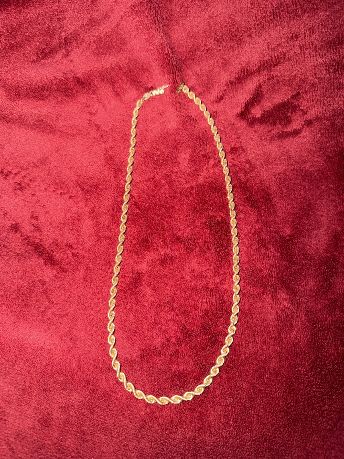 Vintage 20 Inch, 14k Solid Gold Heavy Silk Rope Necklace, 28 Grams, 4.5 Thick!