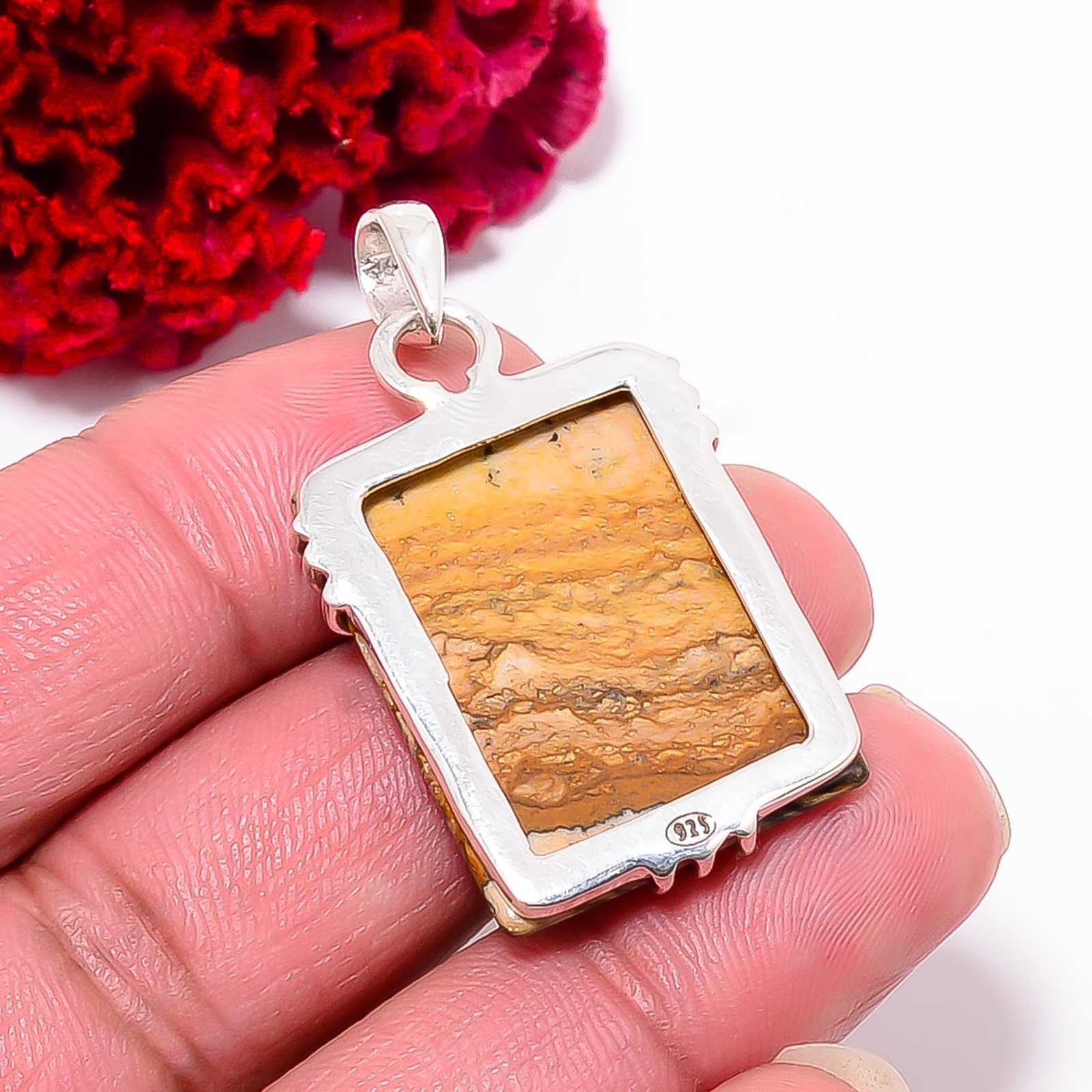 Picture Jasper – Oregon Designer Handmade 925 Sterling Silver Pendant 1.6 P47