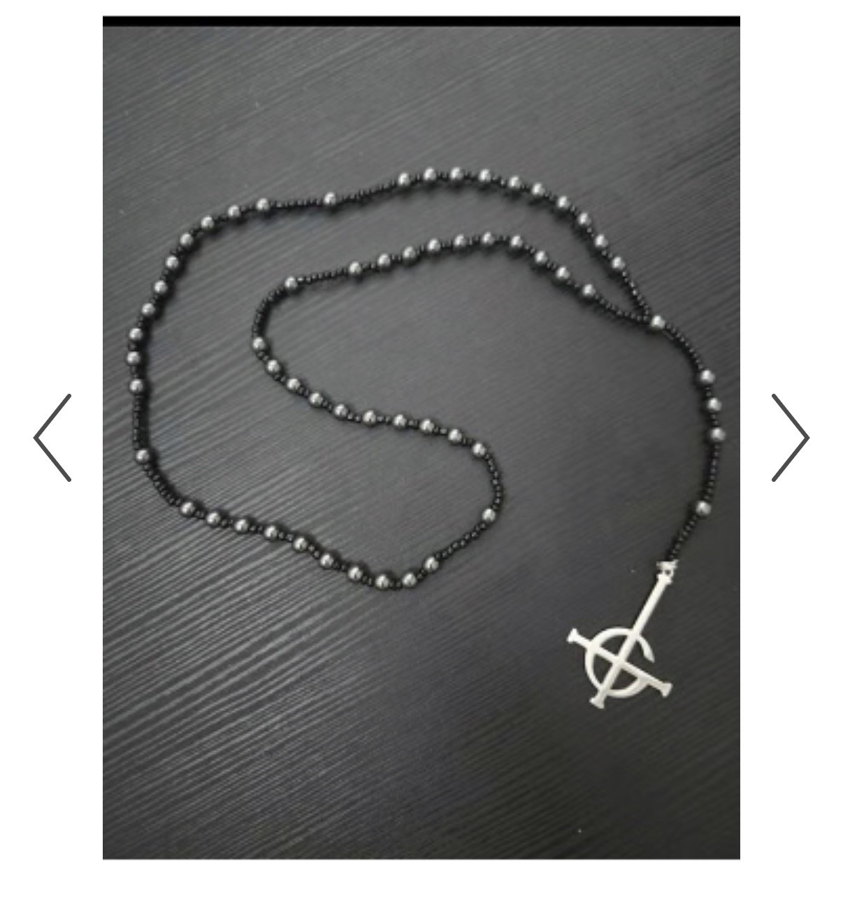 NEW Ghost the Band Long Rosary style Necklace silver