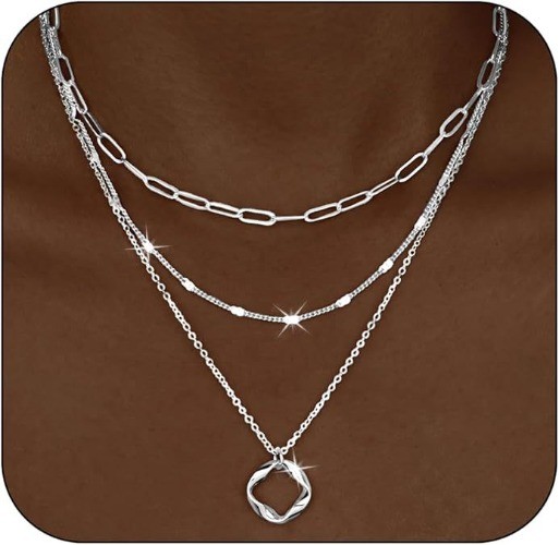 New exquisite 14K gold-plated fashion bow paperclip pendant necklace