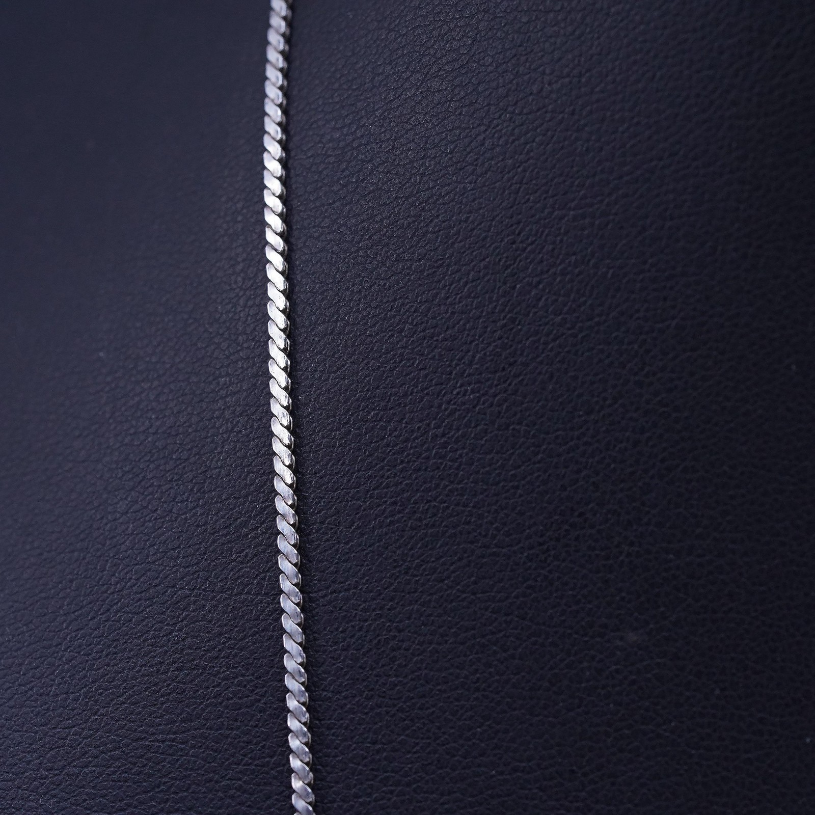 24” 1.6mm, vintage sterling silver 925 handmade flatten s link chain necklace
