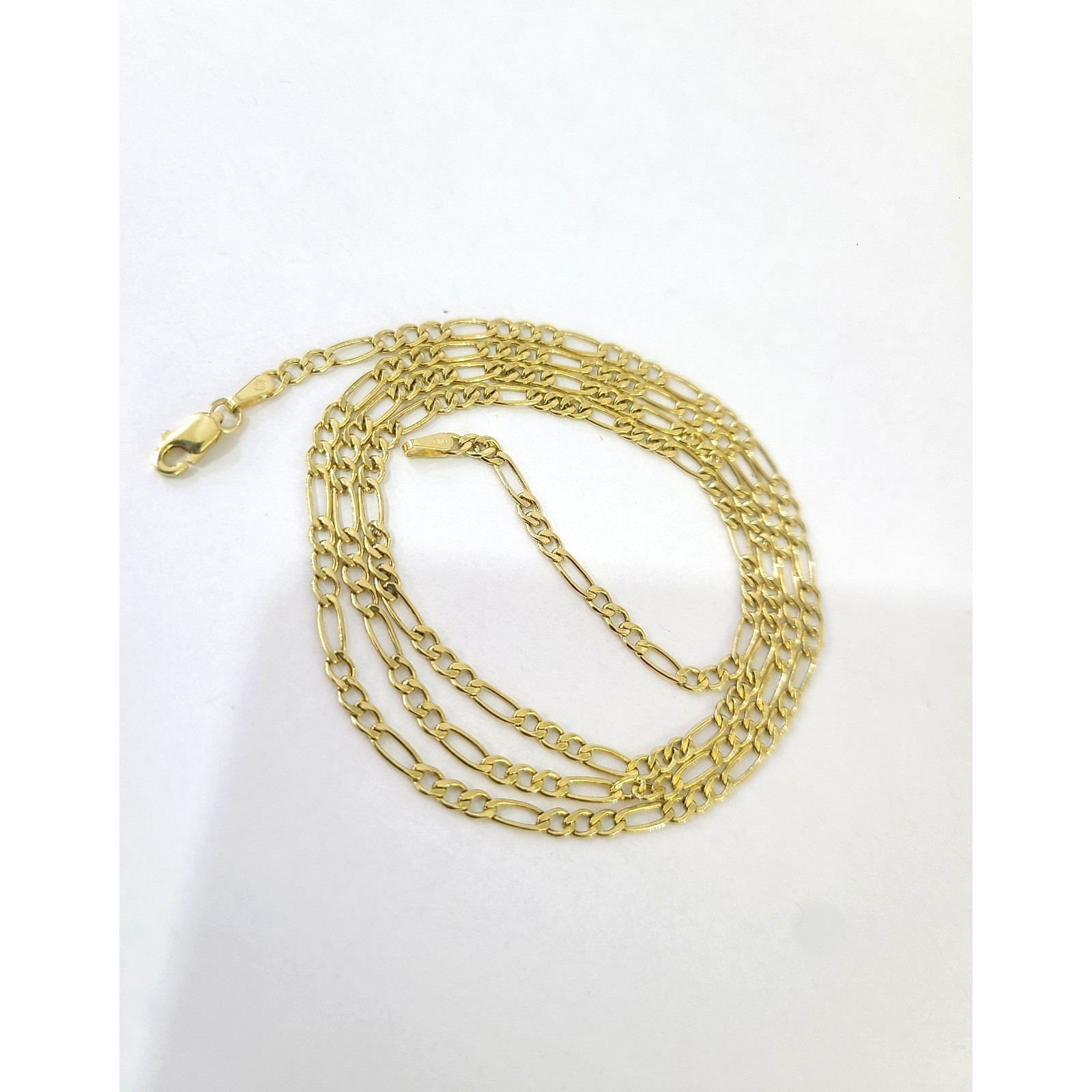 Real 10k Gold Chain Figaro Link Necklace 2.5mm Men Women 16″ 18″ 20″ 22″ 24″