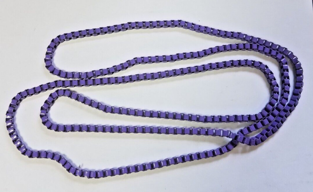 Vintage Venetian Purple Stainless Steel Box Chain Necklace Costume Fashion