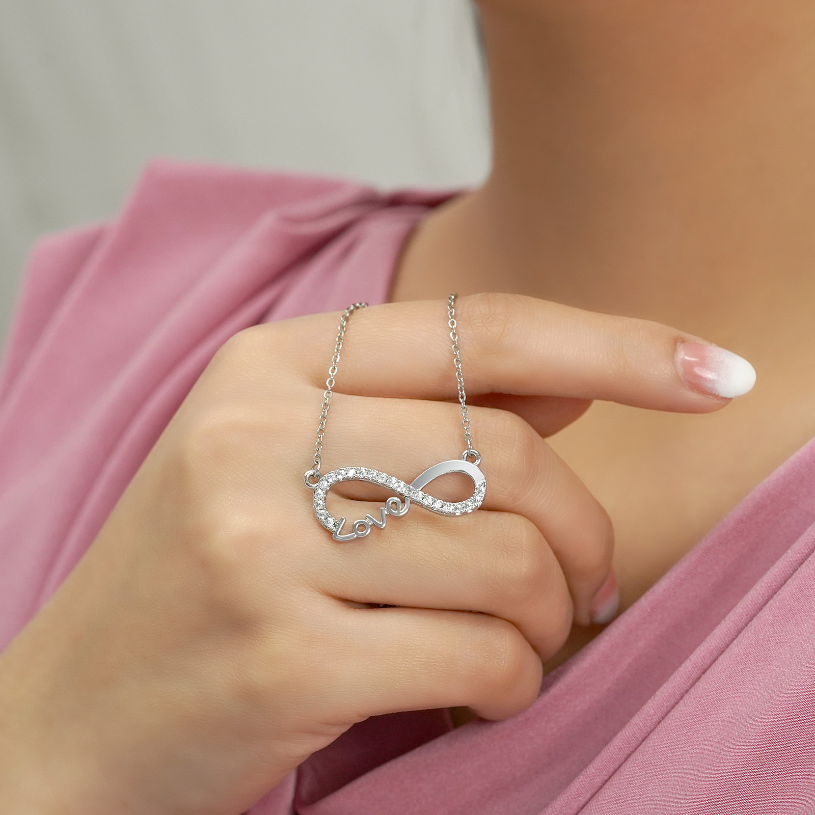 Infinity Love Pendant Necklace – Meaningful Jewelry for Her – Anniversary Gift i