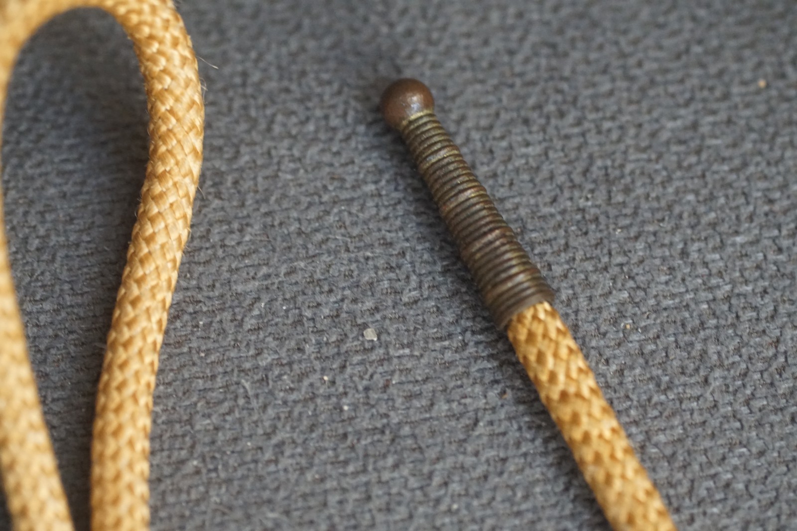 Vintage Abalone on Green Cord 18″ Lariat String Ties (2), adjustable length