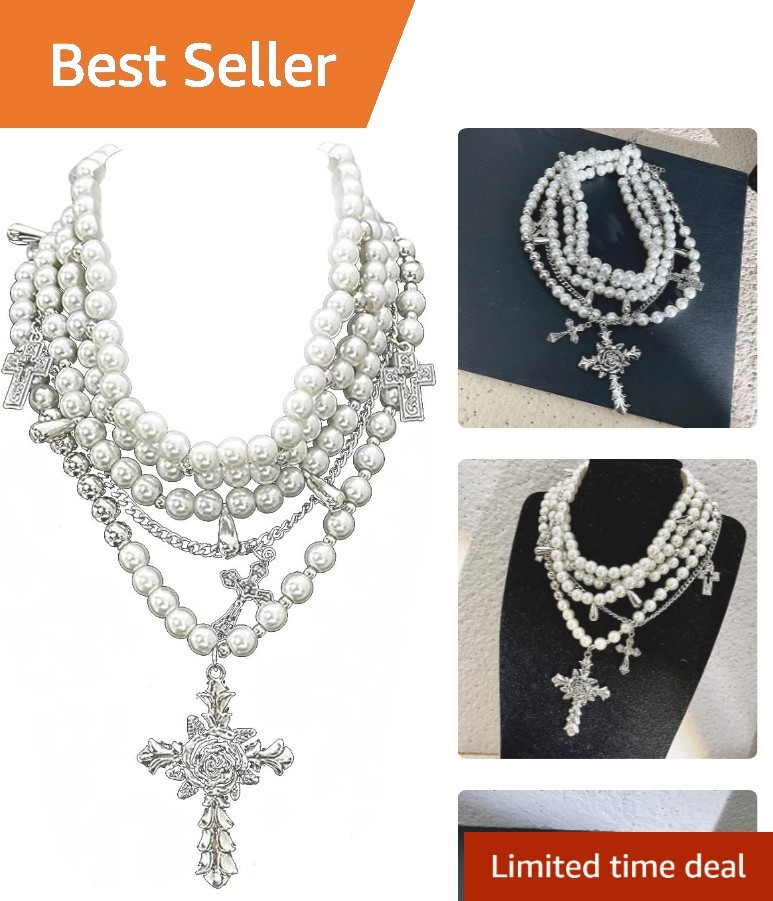 Fashion-Forward Gothic Pearl Necklace with Adjustable Length – For Individuality