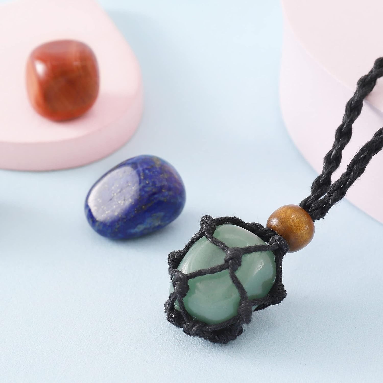 Boho 7 Chakra Stones Crystal Necklace – Adjustable Cord for Energy and Balance