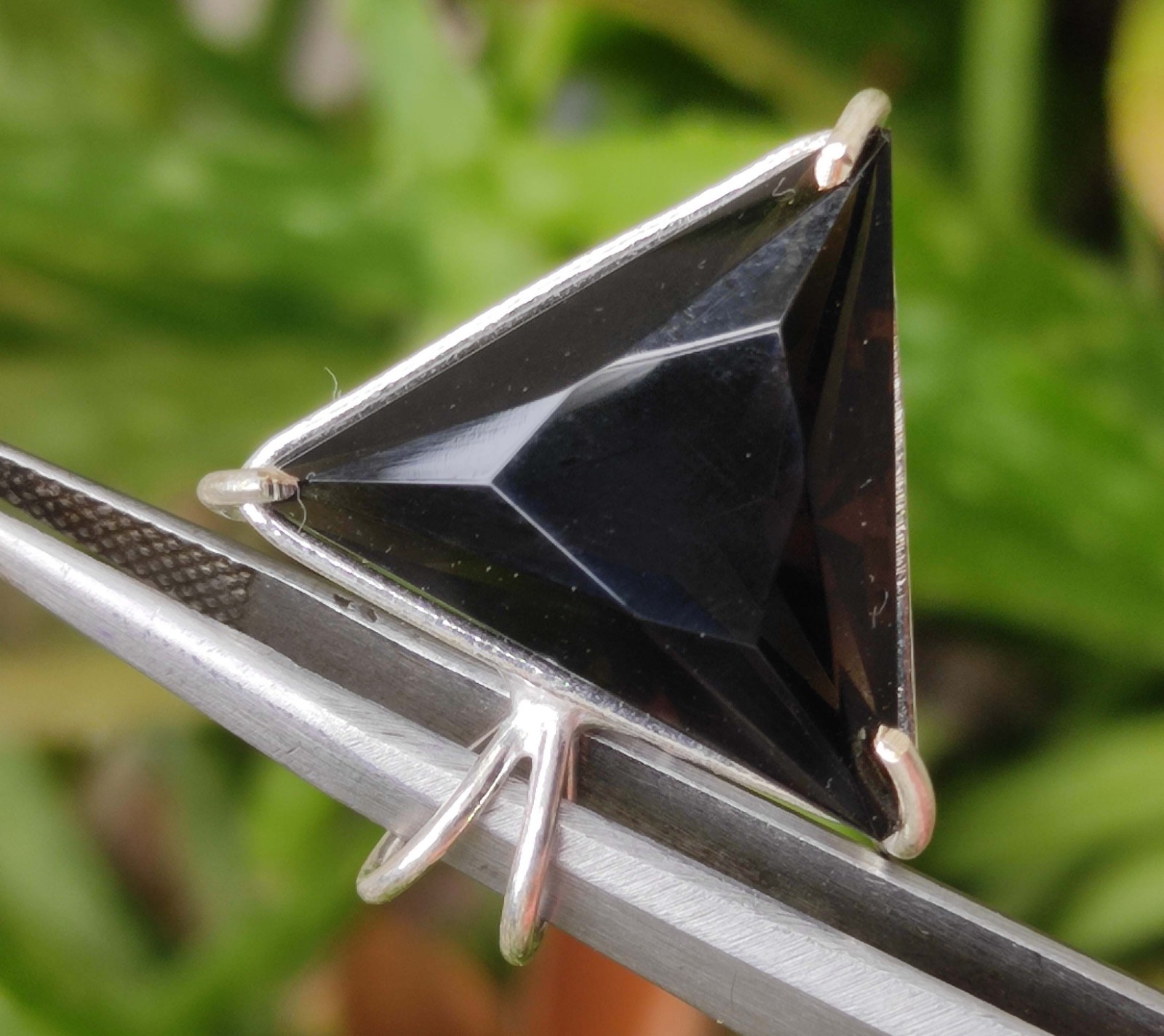 Trillion Cut 27 Ct Natural Smokey Topaz Pendant Sterling Silver Gemstone Jewelry