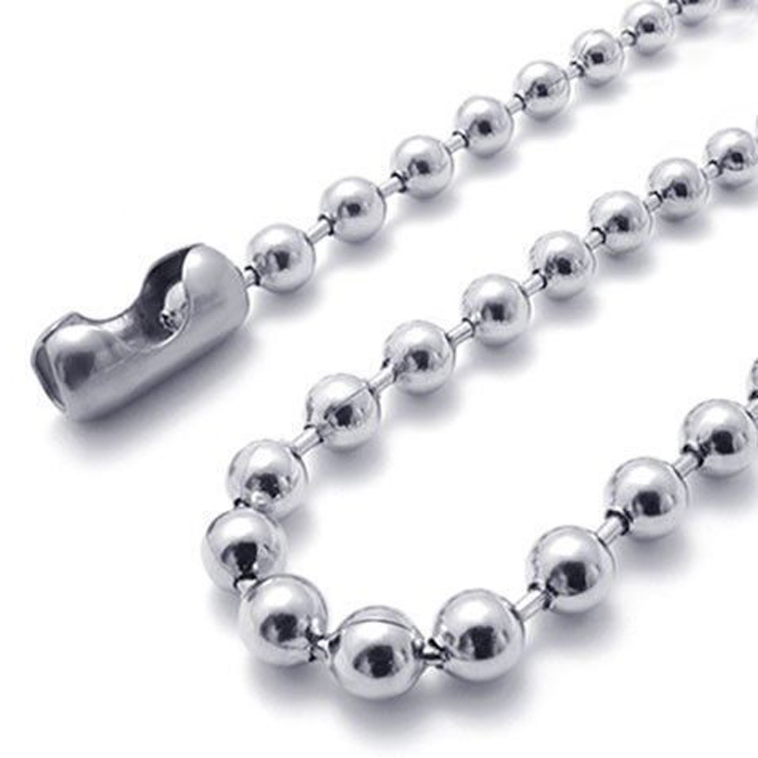 6/8/10/12mm Fashion Stainless Steel Ball Link Chain Necklace Women Mens Necklace