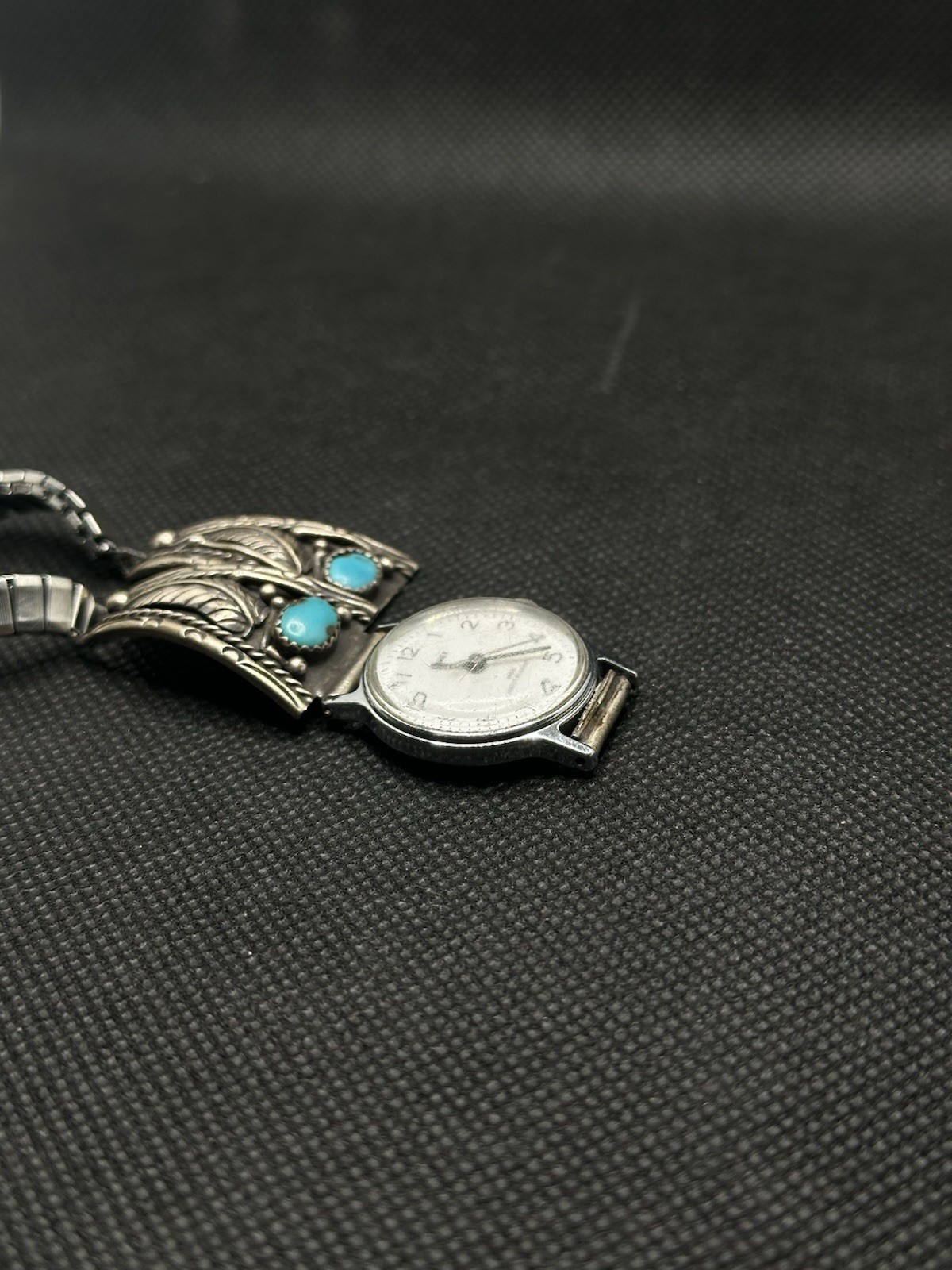 Gorgeous Vintage Southwestern Turquoise Sterling Silver Watch Band – Needs TLC