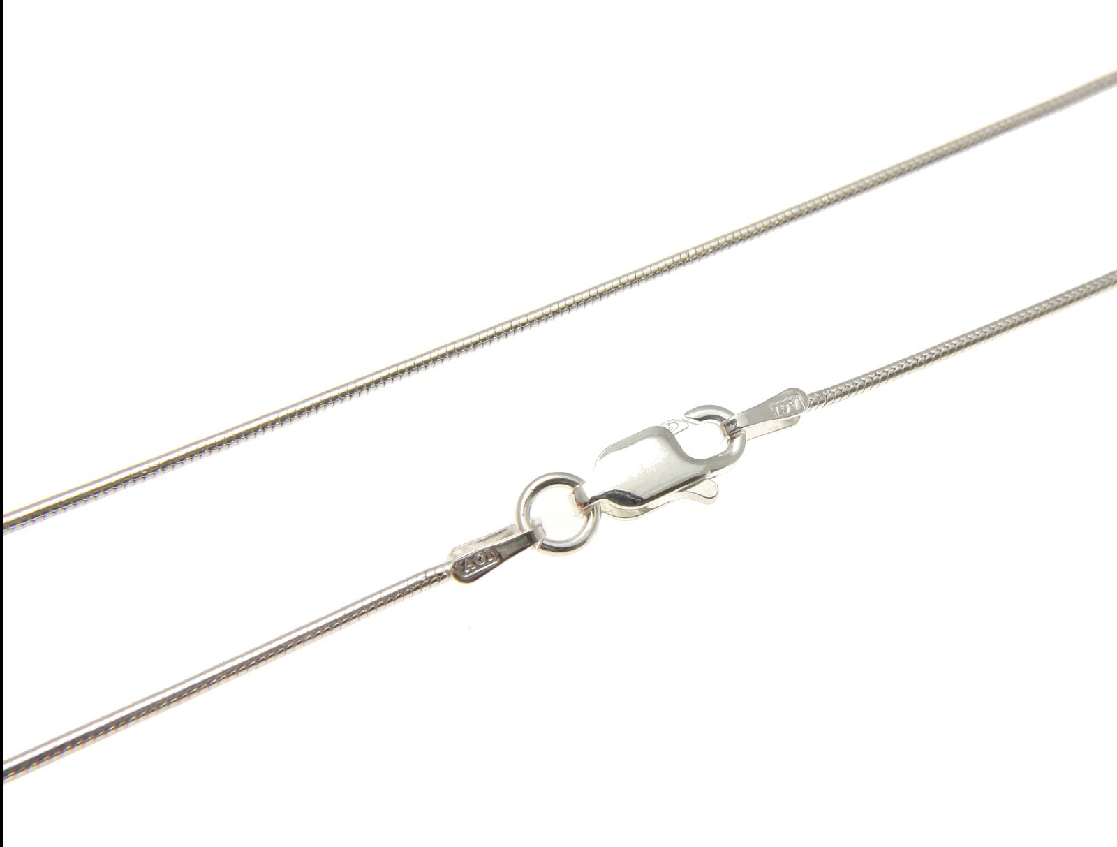 ITALIAN 925 STERLING SILVER ROUND SNAKE CHAIN NECKLACE 18″