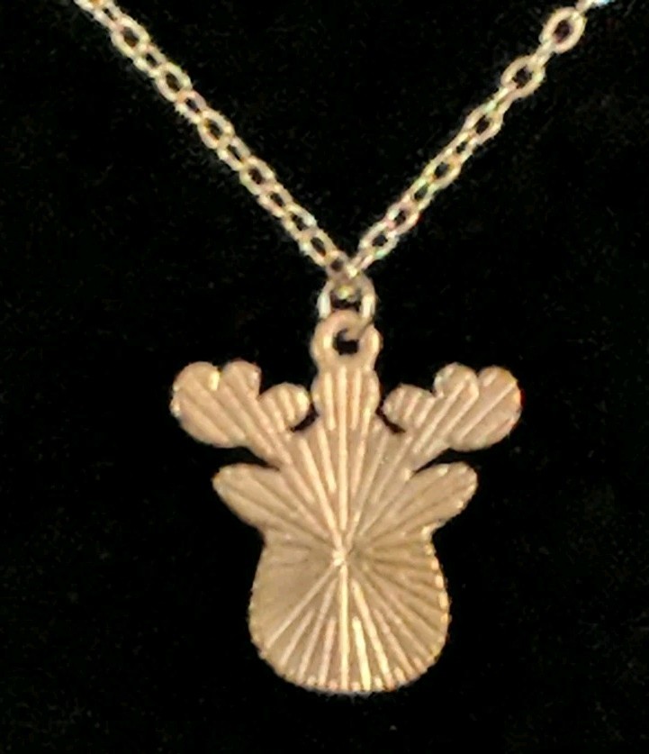Christmas Reindeer Necklace Gold Tone Red Enamel Holiday Pendant Jewelry